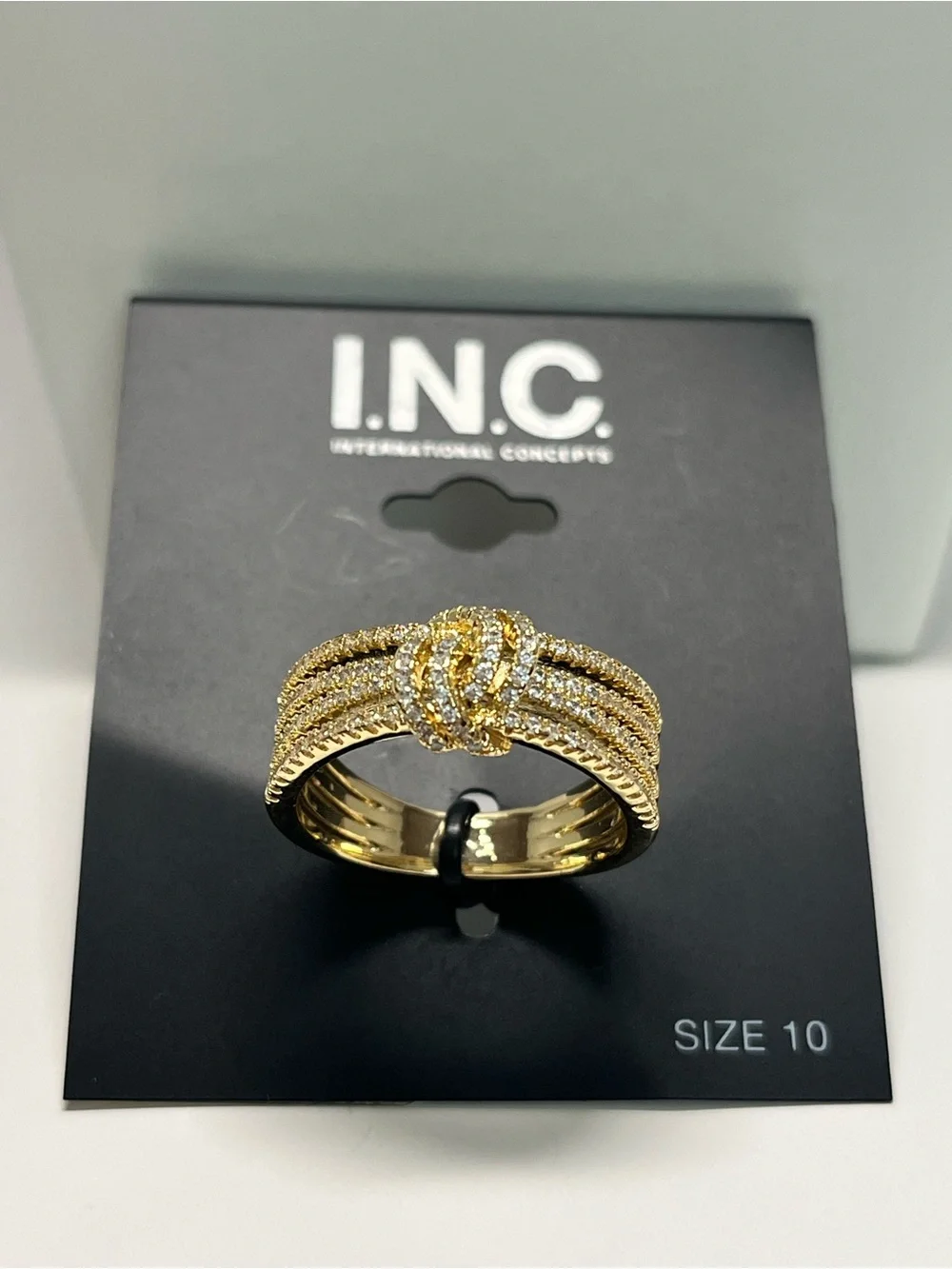 I.N.C. International Concepts Pavé Knotted Multi-Row Band Ring